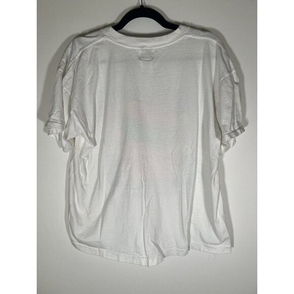 Vintage 90s Bye-Bye Cayman Islands neon graphic white tshirt single stitch XL - Picture 3 of 12